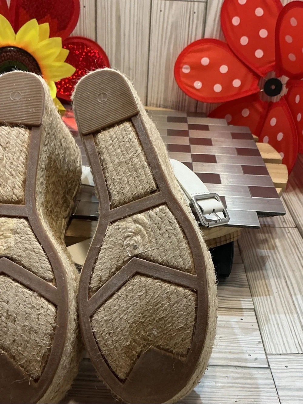 Sigerson Morrison White Espadrille Wedge Sandals